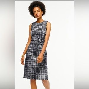 NWT Blue Belted Textured Houndstooth Sheath, Size 6